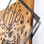Wallity Life Begins After Coffee Escultura de pared en nogal y negro